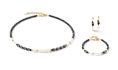 COEUR DE LION Pearls & onyx bracelet gold 1132301314