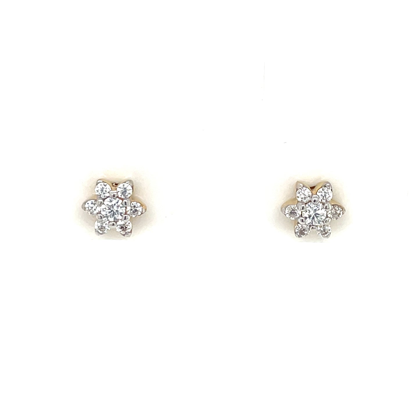9ct Gold Tiny CZ Cluster Stud Earrings GEZ755
