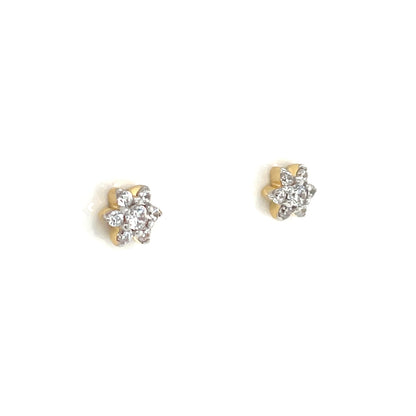 9ct Gold Tiny CZ Cluster Stud Earrings GEZ755