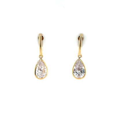 9ct Gold CZ Drop Earrings GEZ752