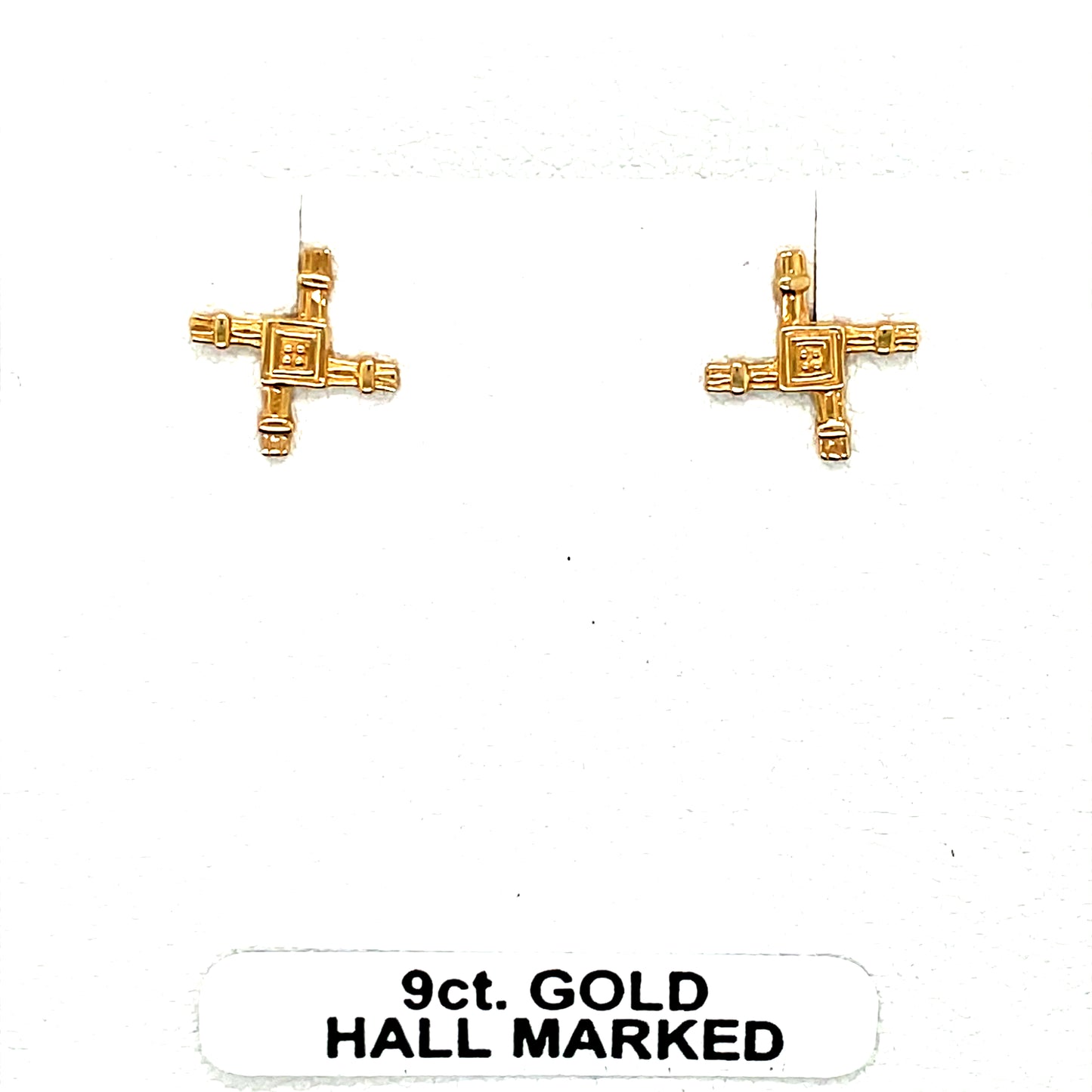 9ct Gold St. Brigid's Cross Stud Earrings GE1065