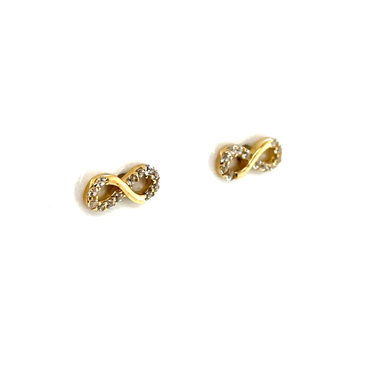9ct Gold CZ Infinity Stud Earrings GEZ759