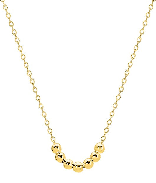 Bijoux D'Or 18ct Gold-Plated 7 Ball Necklet 132093