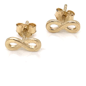 9ct Gold Infinity Stud Earrings GE917
