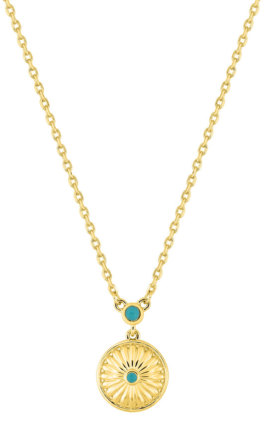 Bijoux D'Or 18ct Gold-Plated Turquoise Necklet 132635