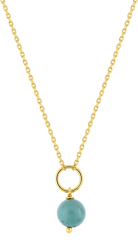 Bijoux D'Or 18ct Gold-Plated Turquoise Pendant 132687