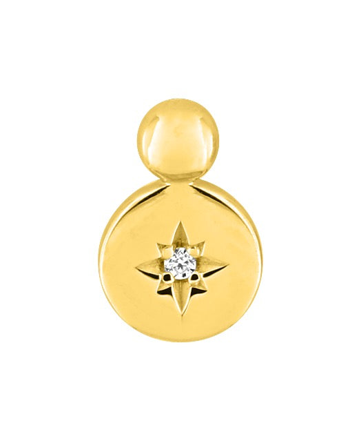 Bijoux D'Or 18ct Gold-Plated CZ Disc Single Stud Earring 135018.1U
