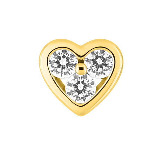 Bijoux D'Or 18ct Gold-Plated CZ Heart Single Earring 135029.1U