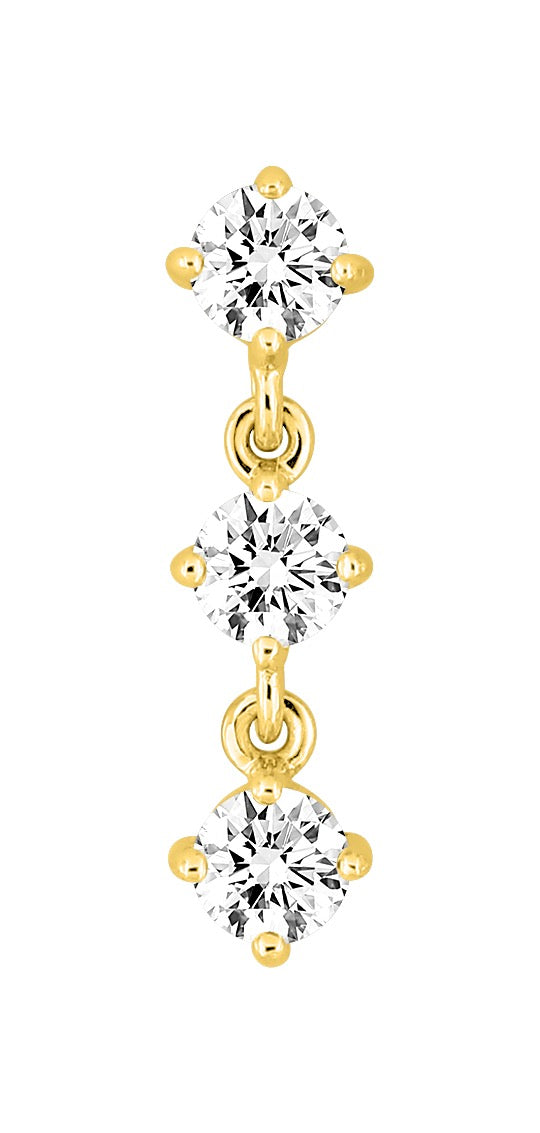 Bijoux D'Or 18ct Gold-Plated CZ Drop Single Earring 135038.1U