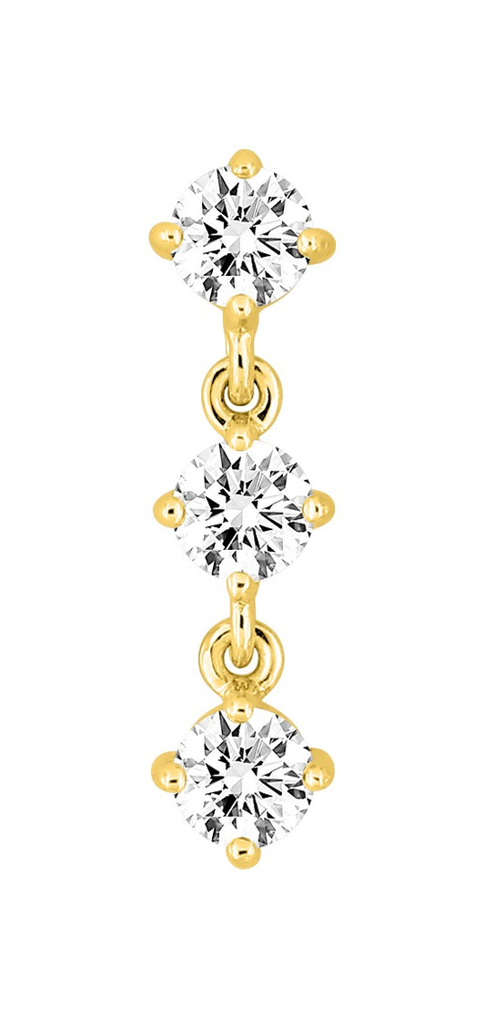 Bijoux D'Or 18ct Gold-Plated CZ Drop Single Earring 135038.1U