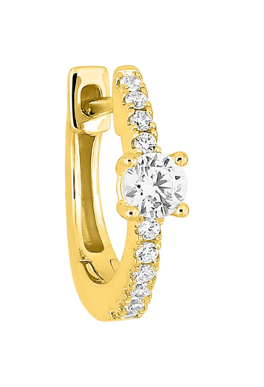 Bijoux D'Or 18ct Gold-Plated CZ Huggie Single Earring 135083.1U