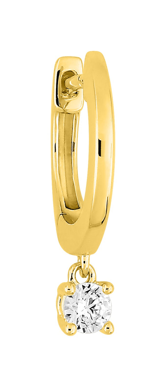 Bijoux D'Or 18ct Gold-Plated CZ Huggie Single Earring 135086.1U