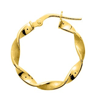 Bijoux D'Or 18ct Gold-Plated Twist Hoop Earrings 135156