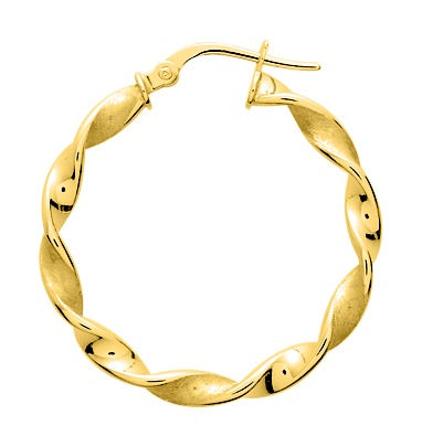 Bijoux D'Or 18ct Gold-Plated Twist Hoop Earrings 135157