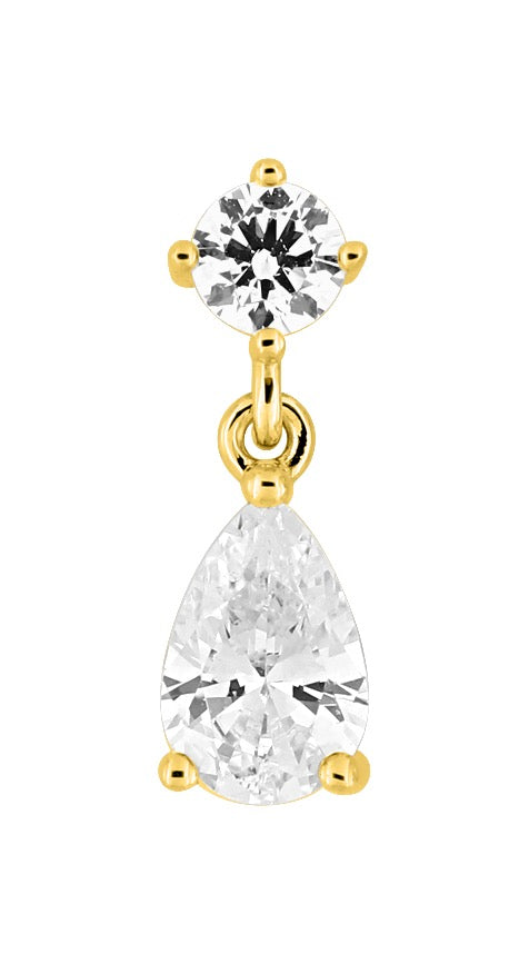 Bijoux D'Or 18ct Gold-Plated CZ Drop Single Earring 135514.1U