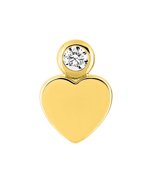 Bijoux D'Or 18ct Gold-Plated CZ Heart Single Earring 135766.1U