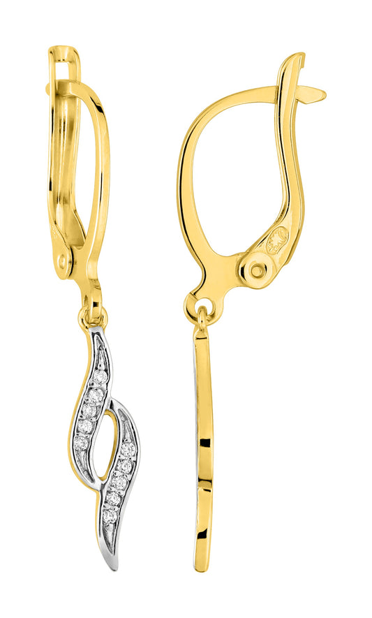 Bijoux D'Or 18ct Gold-Plated CZ Twist Drop Earrings 135824