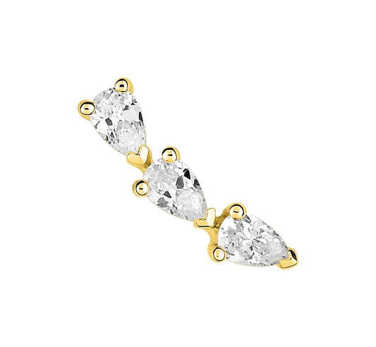 Bijoux D'Or 18ct Gold-Plated CZ Stud Single Earring 135906.1U