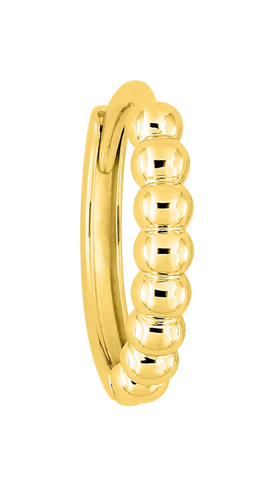 Bijoux D'Or 18ct Gold-Plated Beaded Single Hoop Earring 135961U