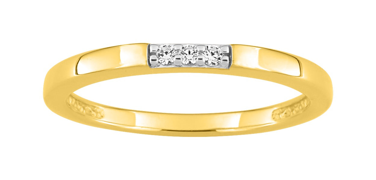 Bijoux D'Or 18ct Gold-Plated CZ Stacking Ring 137016.1