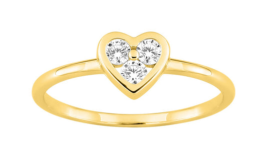 Bijoux D'Or 18ct Gold-Plated CZ Heart Ring 137018.1