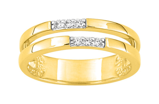 Bijoux D'Or 18ct Gold-Plated CZ Double Ring 137025.1