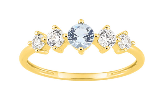 Bijoux D'Or 18ct Gold-Plated Aqua CZ Ring 137028.6