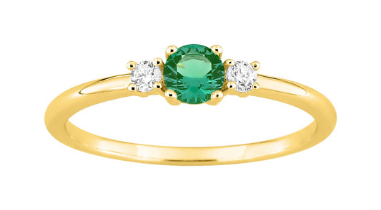Bijoux D'Or 18ct Gold-Plated Emerald CZ Ring 137032.4