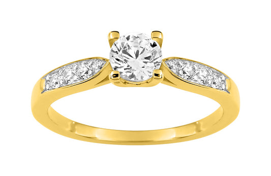 Bijoux D'Or 18ct Gold-Plated CZ Solitaire Ring 137039.1