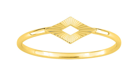 Bijoux D'Or 18ct Gold-Plated Open Diamond Ring 137110