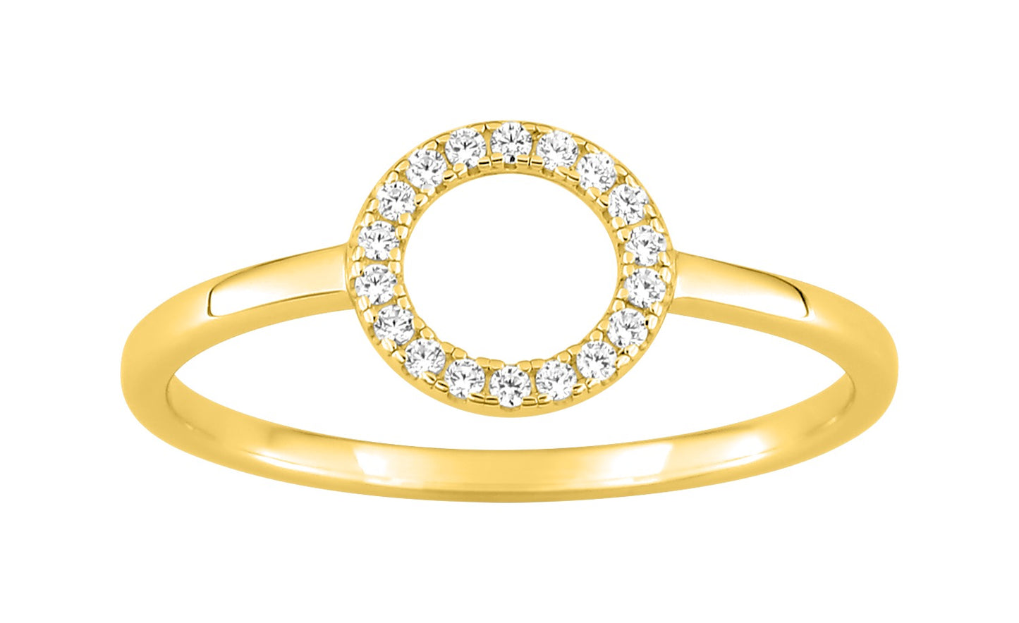 Bijoux D'Or 18ct Gold-Plated CZ Circle Ring 137153