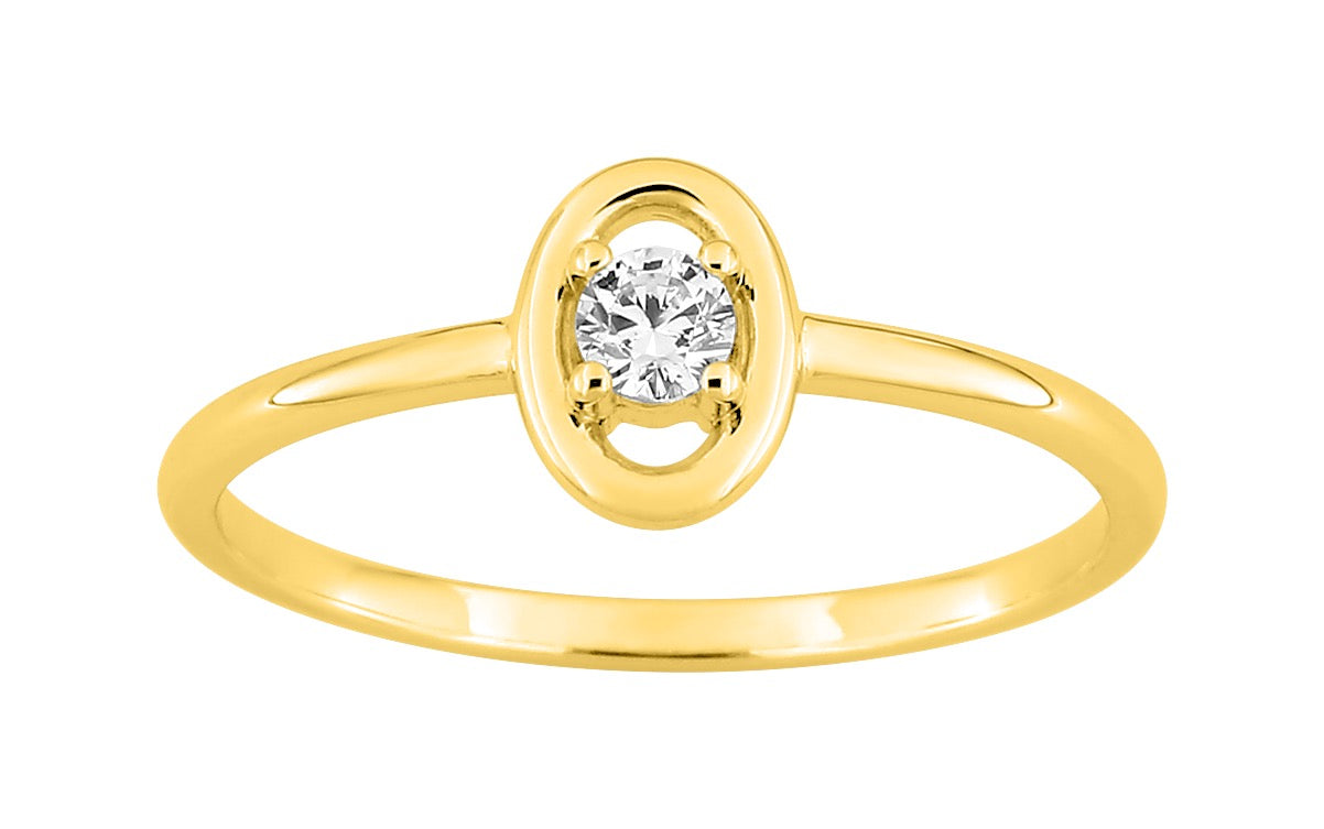 Bijoux D'Or 18ct Gold-Plated Oval CZ Ring 137154