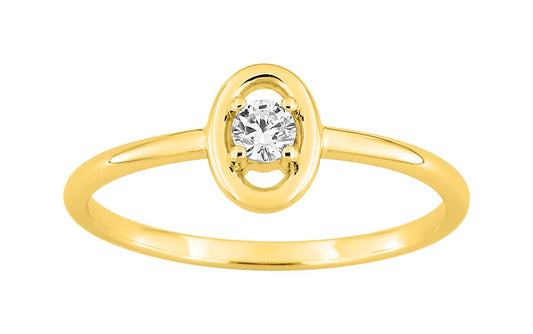 Bijoux D'Or 18ct Gold-Plated Oval CZ Ring 137154
