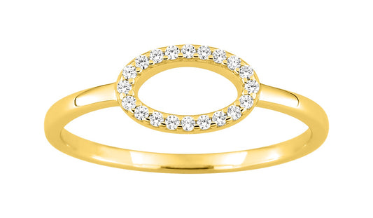 Bijoux D'Or 18ct Gold-Plated Oval CZ Ring 137155