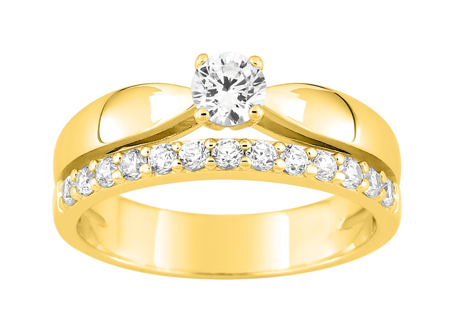 Bijoux D'Or 18ct Gold-Plated CZ Ring Set 137163