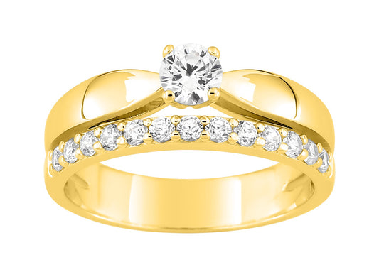 Bijoux D'Or 18ct Gold-Plated CZ Ring Set 137163