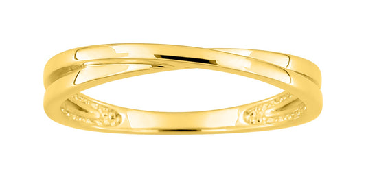 Bijoux D'Or 18ct Gold-Plated Crossover Ring 137230