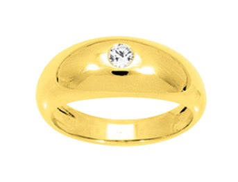 Bijoux D'Or 18ct Gold-Plated Domed CZ Ring 137250