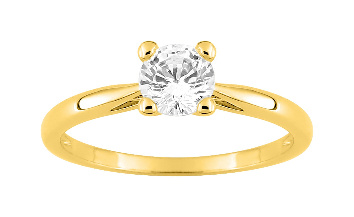 Bijoux D'Or 18ct Gold-Plated CZ Solitaire Ring 137436