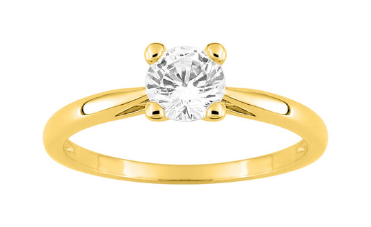 Bijoux D'Or 18ct Gold-Plated CZ Solitaire Ring 137436