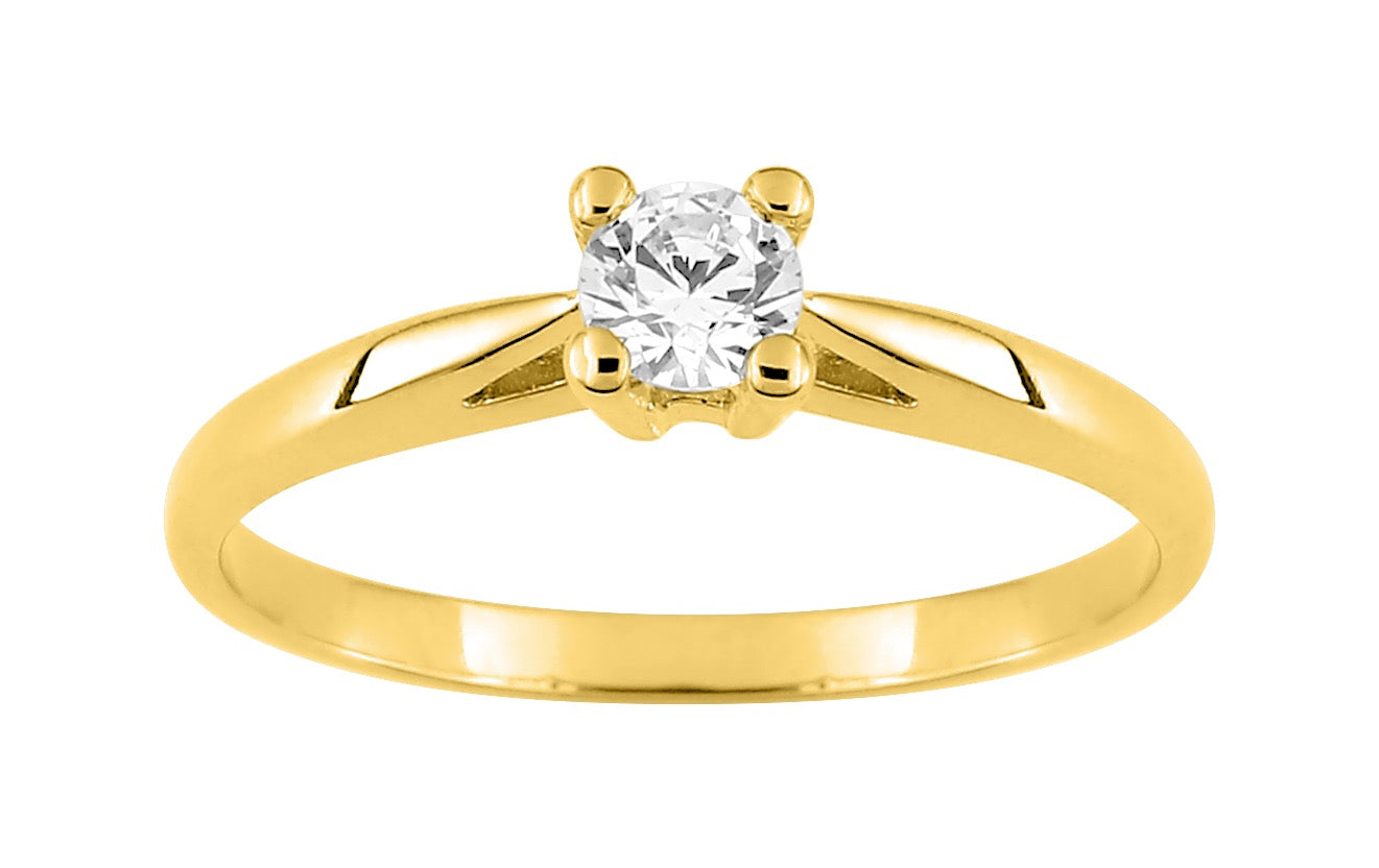 Bijoux D'Or 18ct Gold-Plated CZ Solitaire Ring 137437.1