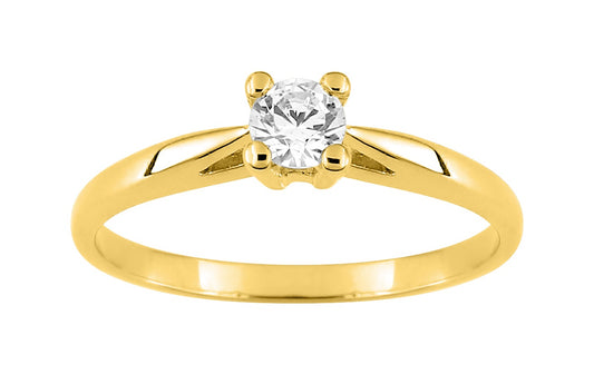 Bijoux D'Or 18ct Gold-Plated CZ Solitaire Ring 137437.1