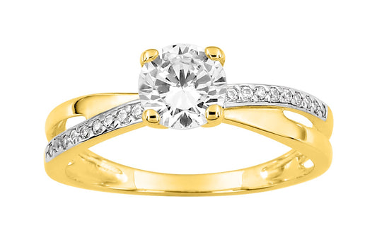 Bijoux D'Or 18ct Gold-Plated CZ Solitaire Ring 137592.1