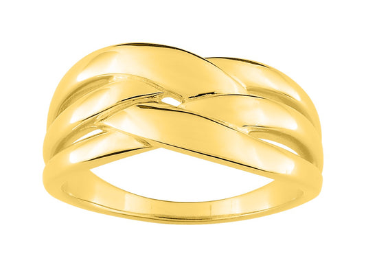 Bijoux D'Or 18ct Gold-Plated Crossover Ring 137637