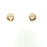 9ct Gold Double Circle  Stud Earrings GE874