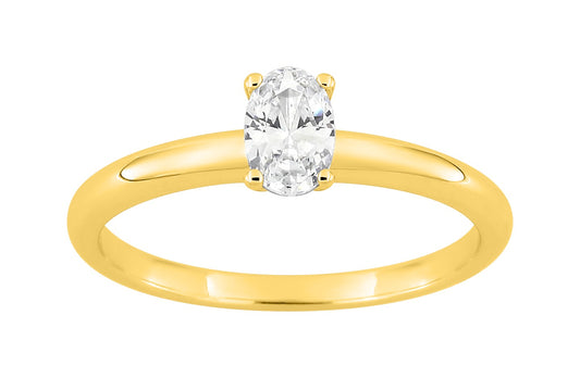 Bijoux D'Or 18ct Gold-Plated Oval CZ Stacking Ring 137942