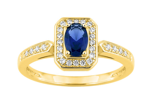 Bijoux D'Or 18ct Gold-Plated Sapphire CZ Cluster Ring 137965.2