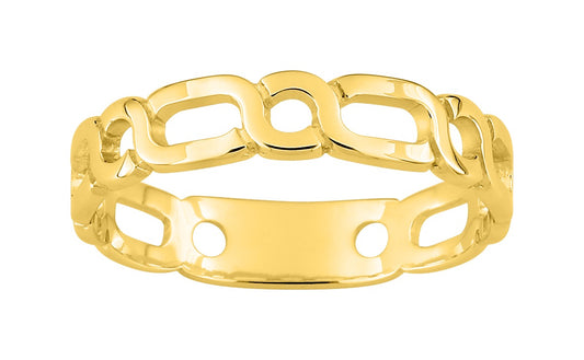 Bijoux D'Or 18ct Gold-Plated Chain Link Ring 137973