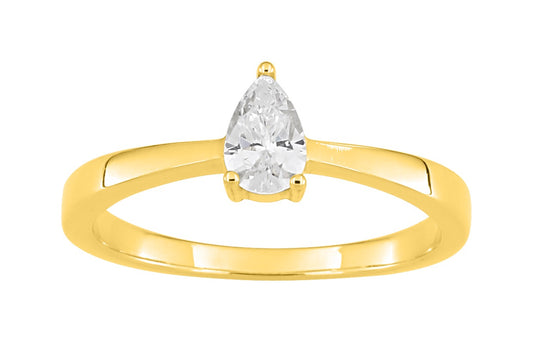 Bijoux D'Or 18ct Gold-Plated Pear CZ Stacking Ring 137999