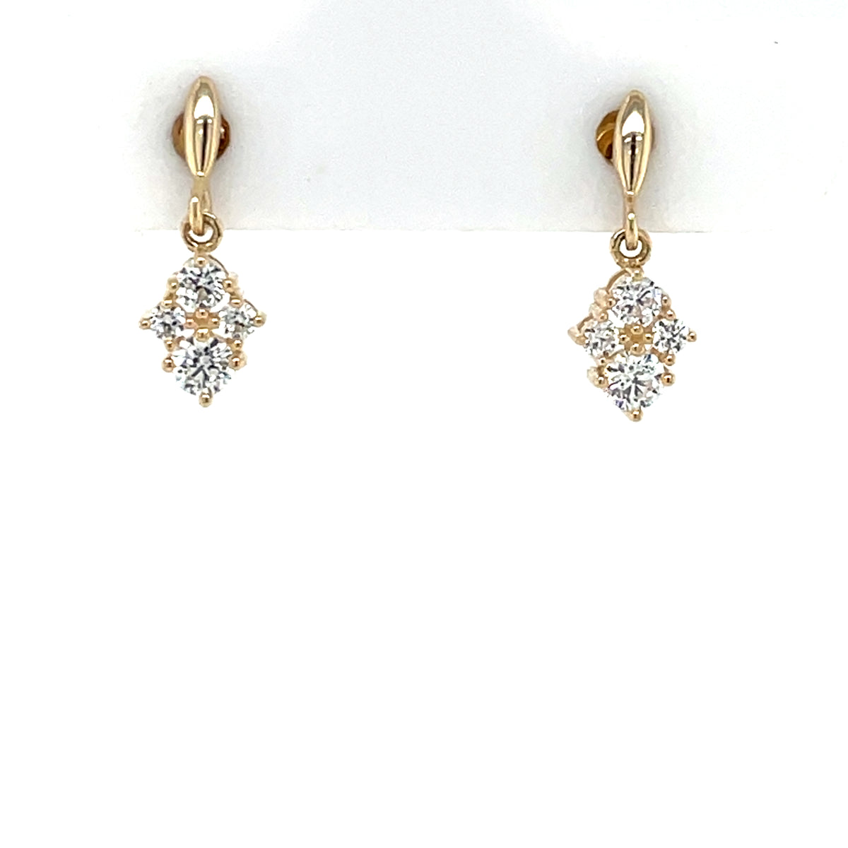 9ct Gold CZ Dainty Drop Earrings GEZ798